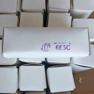 6E5S Magic eye tube, electronic light indicator in glass finger design. Equivalent to the: 6E5, 6E5G, 6G5G, EM-34. Display color is green.