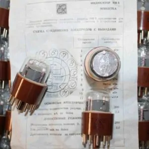 datasheet IN-1 nixie tube for clock, glow gas discharge indicator. Orange-red glow. NOS