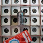 Russian 6J11P-E tube HF pentode with a short anode-grid characteristic of increased durability, reliability and mechanical strength. Equivalent E180F, 6688