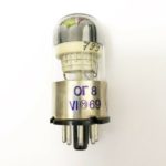 og-8 dekatron tube counting spinner metal base. Single-pulse 100kHz counting speed, helium-hydrogen fill. Light color - blue