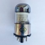 OG-9 dekatron tube counting spinner metal base. Single-pulse 100kHz counting speed, helium-hydrogen fill. Light color - orange-red