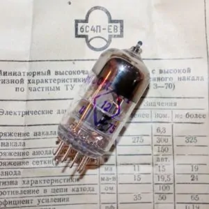 6S4P-EV triode Russian tube. Equivalent: EC86, PC86, W417A