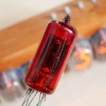 Z570M / Z573M nixie tube glow discharge indicator. Display digits 0..9 , used for clock. Analog nixie tube IN-14. Orange-red glow. manufacturer RFT. NOS