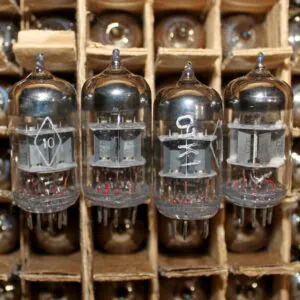 6N1P-EV Matched Quad – military-grade dual triode. Low noise preamp tubes. VOSKHOD (Rocket logo) NOS. Eq. 6DJ8, ECC88, 6922