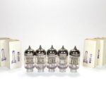 6N2P-EV Matched Quad – military-grade dual triode. High gain preamp tubes. VOSKHOD (Rocket logo) NOS. Eq. 12AX7, ECC83